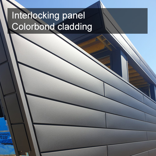 Interlocking panel Colorbond cladding