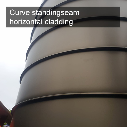 Curve standingseam horizontal cladding