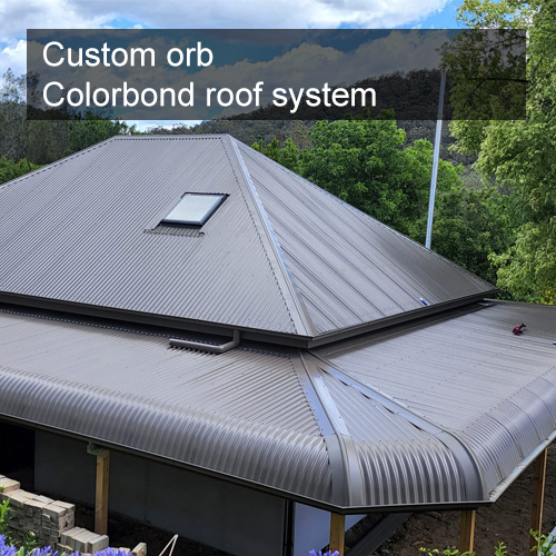 Custom orb Colorbond roof system